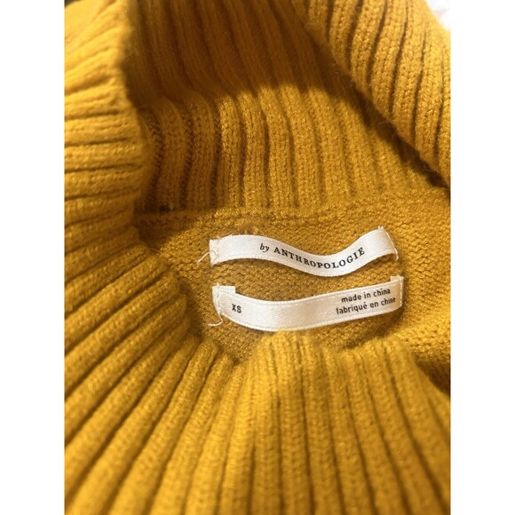 Anthropologie Yellow Margarita Sweater Mock Neck With Buttons Women’s Size XS - Picture 3 of 7